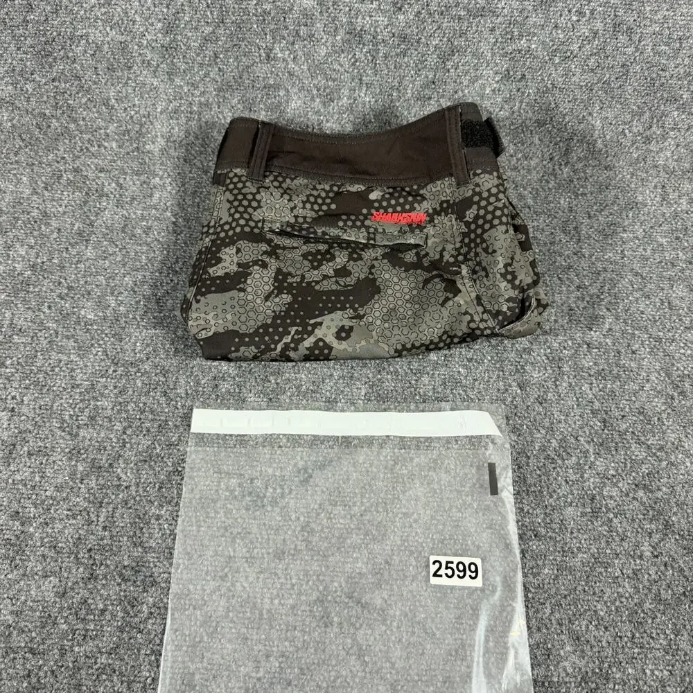 Pelagic Sharkskin Pro Fishing Shorts Mens 40 Black Gray Camo Performance